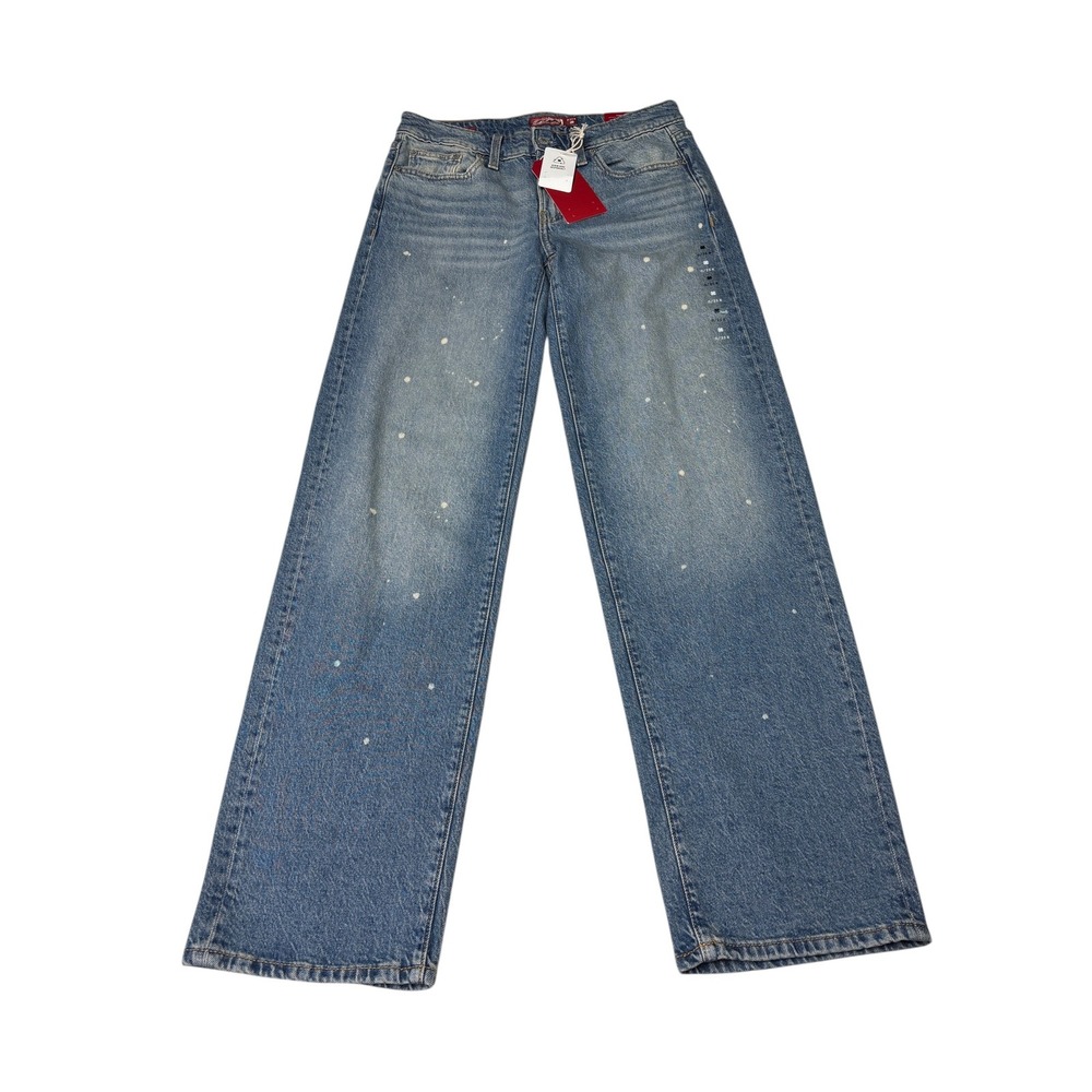 NWT Lucky Brand Lucky Legend The Baggy Jeans Blue Paint Splatter 0/25R W30 L31‎